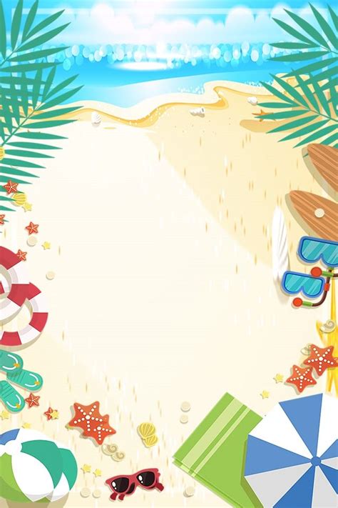 Cartoon Beach Play Summer Background Wallpaper Image For Free Download - Pngtree | Summer ...