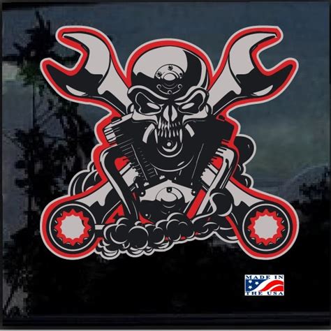 Biker Motorcycle Crest Full Color Decal Sticker | Custom Made In the USA | Fast Shipping