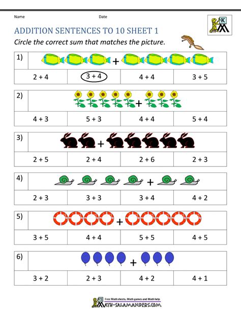 Addition Worksheets Kindergarten Pdf - Printable Kindergarten Worksheets