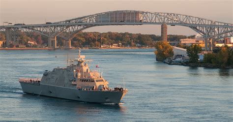 USS Detroit passes through Port Huron