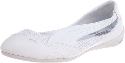 Puma Women's Ballet Flats White White/white/silver: Amazon.co.uk: Shoes & Bags