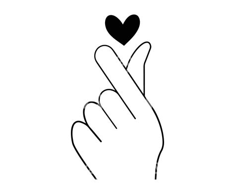 Korean Heart Finger Svg, Korean Heart Finger Cut File, I Love You Sign Svg, Korean Heart Finger ...