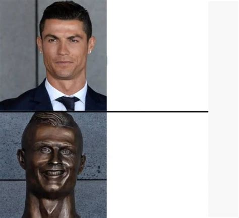 Create meme "a statue of Cristiano Ronaldo , bust of Cristiano Ronaldo, ronaldo sculpture ...