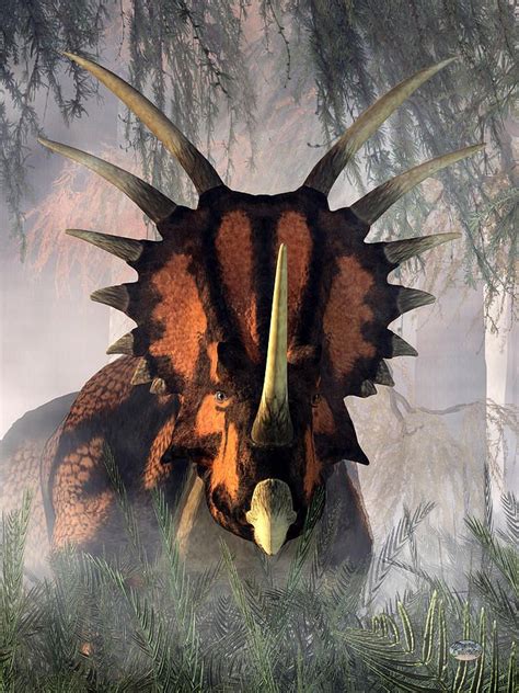 Styracosaurus In The Forest Digital Art by Daniel Eskridge | Styracosaurus, Prehistoric ...