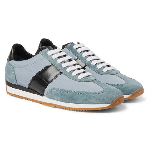 Tom Ford Orford Leather And Suede-trimmed Nylon Sneakers in Light Blue ...