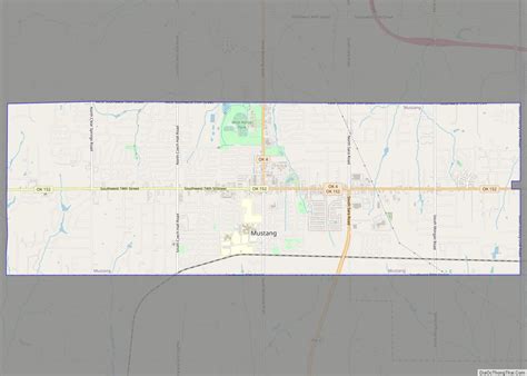 Map of Mustang city, Oklahoma