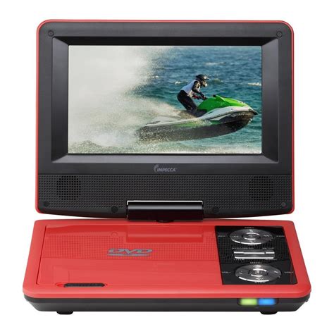 7 Inch Swivel Portable DVD Player, Red