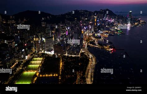 night view of Victoria harbour, Hong Kong Stock Photo - Alamy