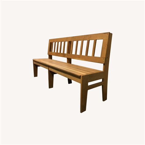 Solid Wood Bench w/ Cushions - AptDeco