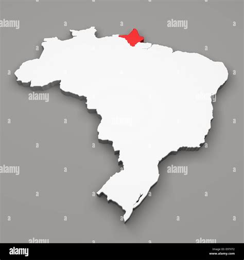 Amapa state on map of Brazil on gray background Stock Photo - Alamy