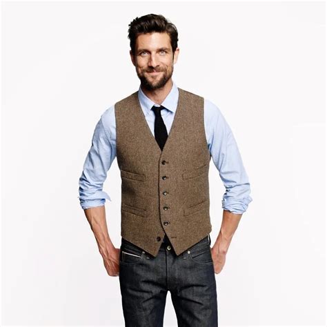 Airtailors Vintage Mens Slim Fit Formal Tweed Vest Four Pockets Prom ...