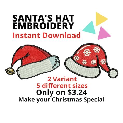 Santa Hat Embroidery - Etsy