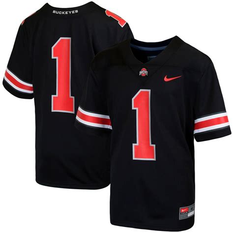 #1 Ohio State Buckeyes Nike Youth Team Replica Football Jersey - Black