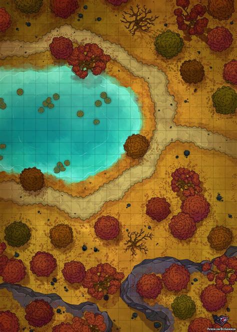 Autumnal Forest Lake (20x28) Public | Dice Grimorium on Patreon | Dnd world map, Forest map ...