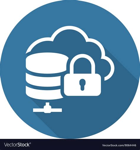 Cloud secure storage icon flat design Royalty Free Vector