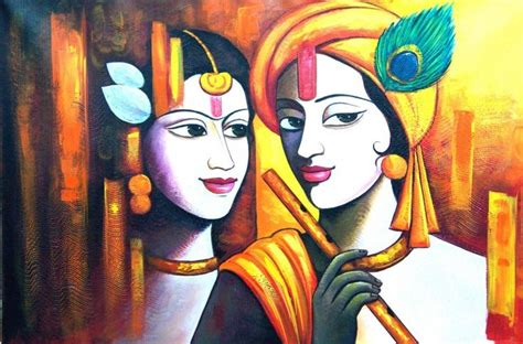 radha krishna abstract painting - Google Search | Modern art canvas ...