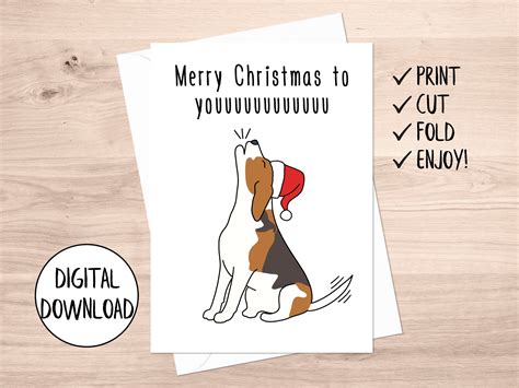 Printable Christmas Card Funny, Dog Christmas Card Digital, Christmas ...