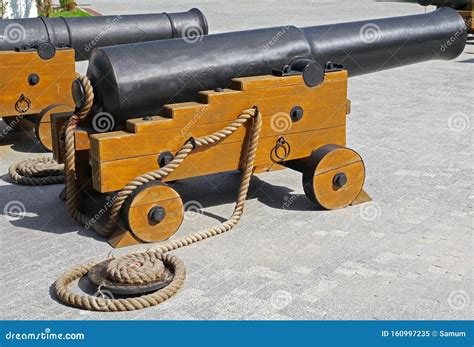 Old Ship Cannons in the Museum Editorial Image - Image of defending, cannonballs: 160997235