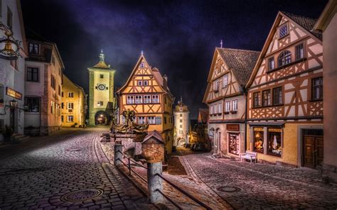 General 1600x1000 Rothenburg Germany house road urban HDR landscape ...