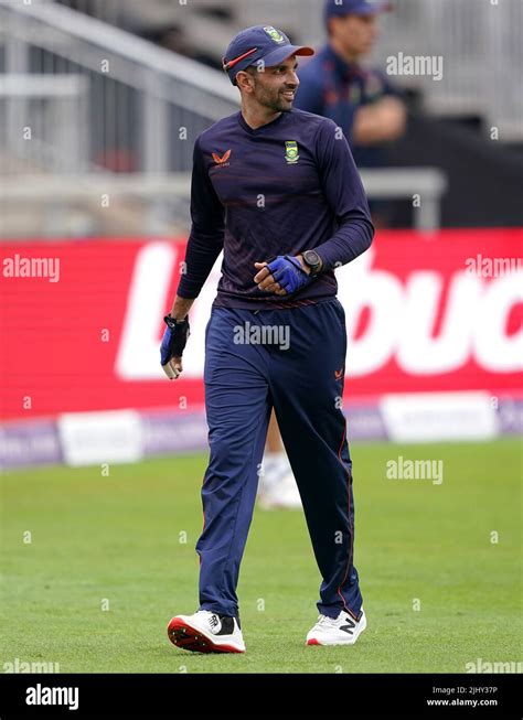 South Africa captain Keshav Maharaj during a training session at ...