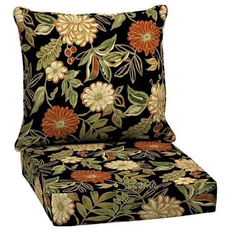 Arden Outdoor Floral Black Deep Seat Patio Chair Cushion at Lowes.com