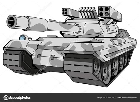 Battle tank vector, combat tank drawing, military tank in camouflage ...