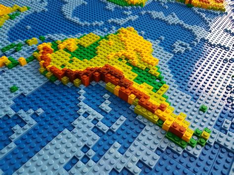 Various interpretations of world maps built with LEGO bricks - The ...