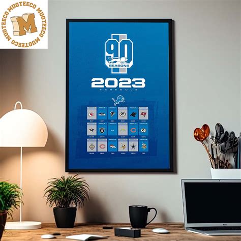 Detroit Lions 90 Seasons NFL 2023 Schedule Home Decor Poster Canvas ...