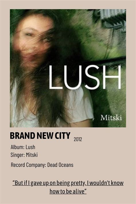 Brand New City - Mitski | Music poster, Music poster ideas, Music album covers