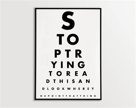 Funny eye chart printable, Bathroom #eyetest Poster, Typography Art Print, typography poster ...