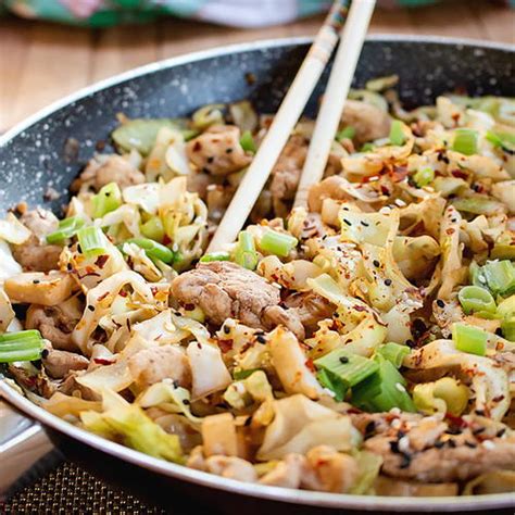 Quick Chicken Cabbage Stir Fry | FaveHealthyRecipes.com