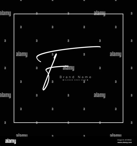 Initial Letter F Logo - Handwritten Signature Logo for Business Name With Alphabet F Stock ...