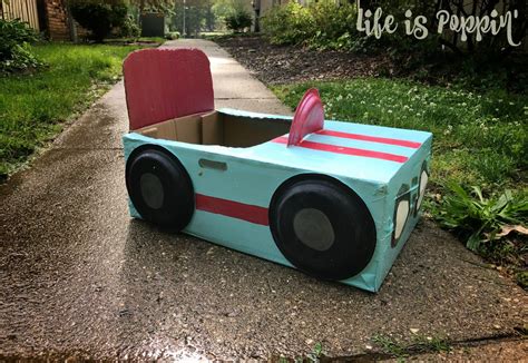 How to Make a Cardboard Box Car - Life is Poppin' | Cardboard box car ...