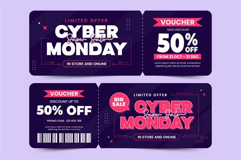 Cyber Monday voucher or coupon design template 13707180 Vector Art at ...