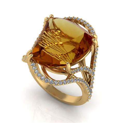 Artisan Citrine Ring - Jewelry Designs