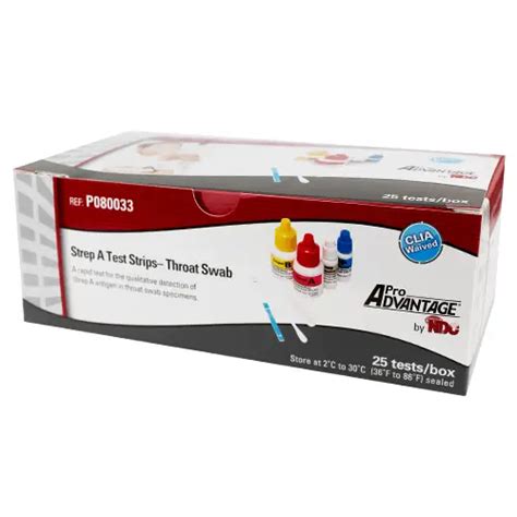 Rapid Strep A Test Throat Swab Testing Kit, 25/Box — Mountainside ...