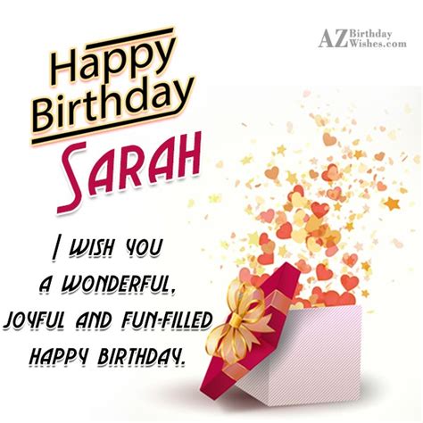 Happy Birthday Sarah - AZBirthdayWishes.com