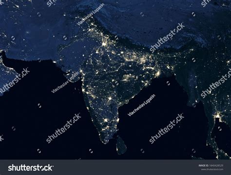 India Night View City Lights Showing Stock Photo 1840428529 | Shutterstock