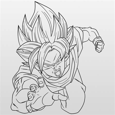 Super Saiyan Blue Goku #3 (Line-Art) by AubreiPrince on DeviantArt