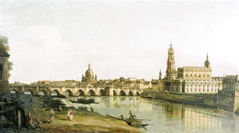 View of Dresden from the Right Bank of the Elbe with the Augustus Bridge - Bernardo Bellotto ...