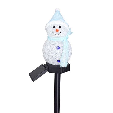 Solar Christmas Snowman Ground Inserted Outdoor Garden Decoration ...