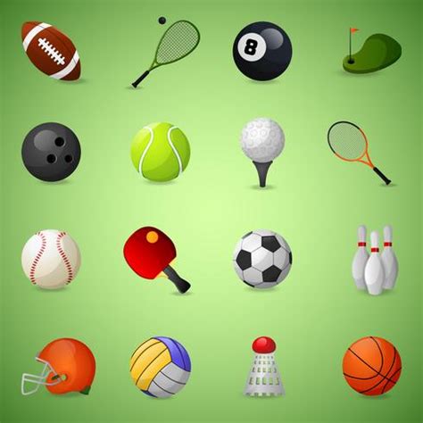 Sports Equipment Icons Set 444776 Vector Art at Vecteezy