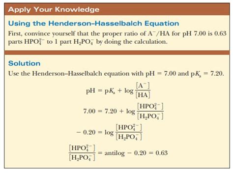 Phosphate Buffer System Equation