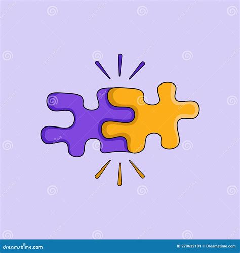 Perfect Match of Two Puzzle Pieces Connected Together Stock Vector ...