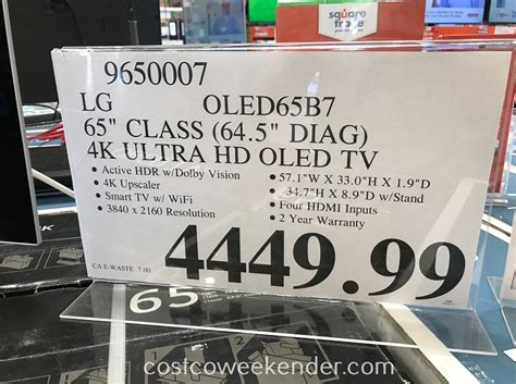 LG OLED65B7 65-inch 4K Ultra OLED TV | Costco Weekender