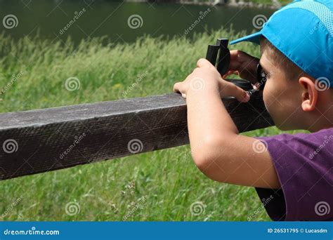 Boy and the compass stock image. Image of discovery, young - 26531795