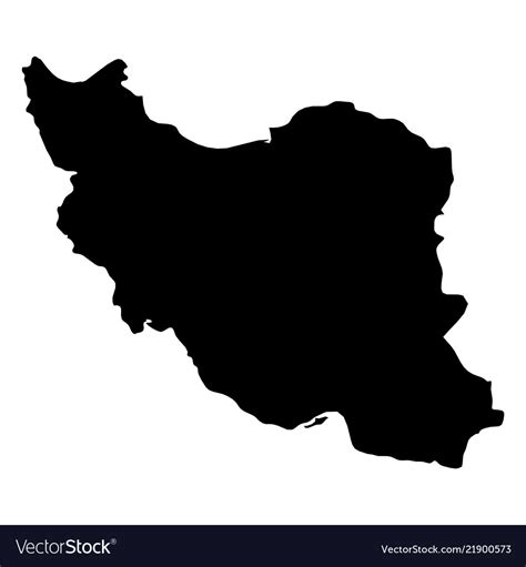 Iran - solid black silhouette map of country area Vector Image