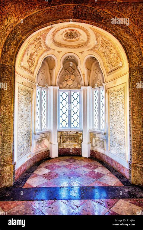 Interior architecture of Pena Palace, Sintra City, Lisbon Region ...