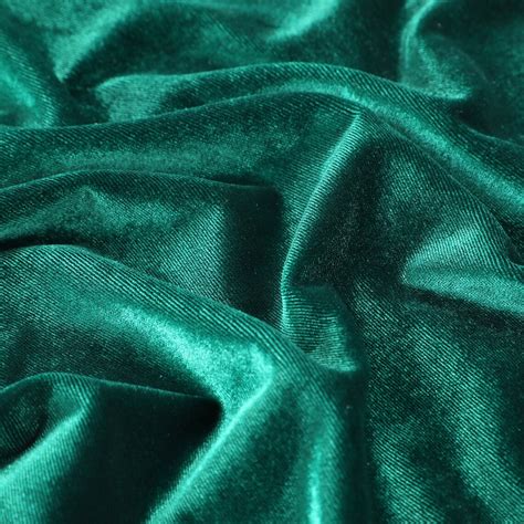 Emerald Green Stretchy Velvet Fabric by the Yard Stretch - Etsy