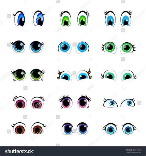 Set Cartoon Characters Eyes Stock Vector (Royalty Free) 285142598 ...